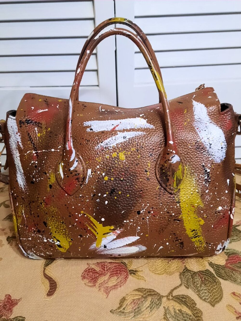 Dooney & Bourke Dipinta Inspired Hand Painted Satchel Cross Listed. - Picture 3 of 16